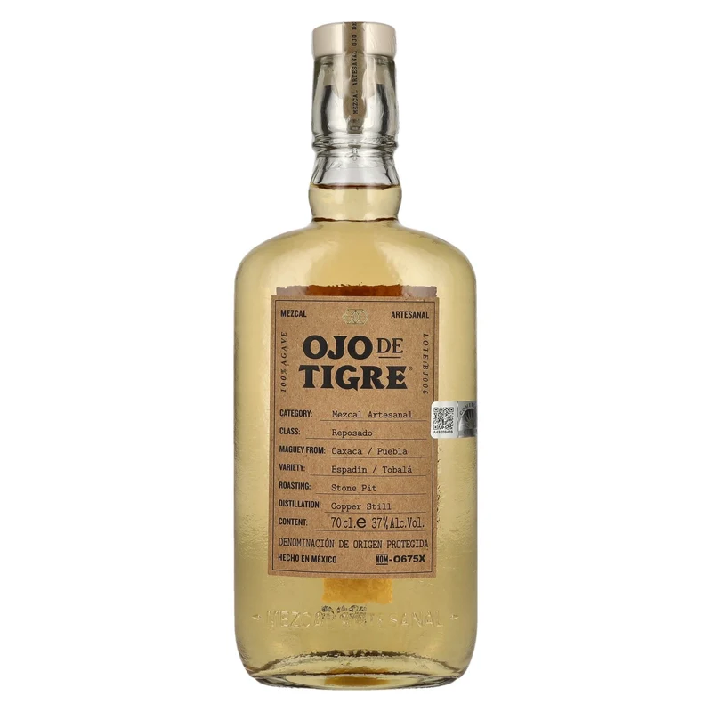 Ojo de Tigre Mezcal Artesanal Reposado 100% Agave 37% Vol. 0,7l