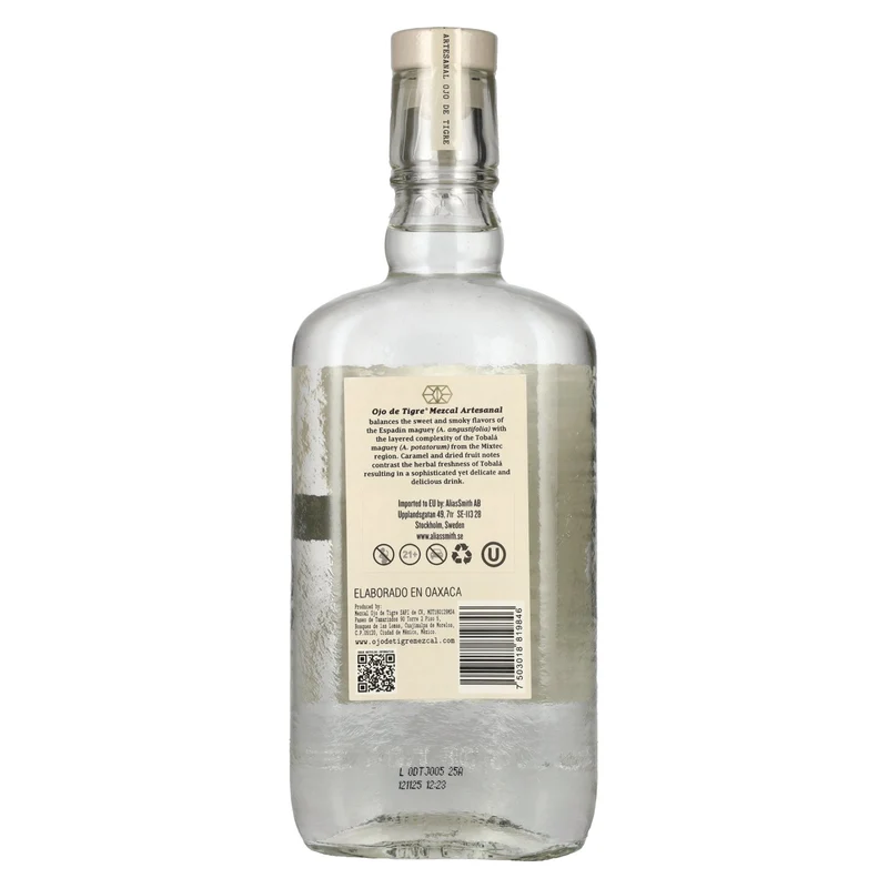 Ojo de Tigre Mezcal Artesanal Joven 100% Agave 37% Vol. 0,7l