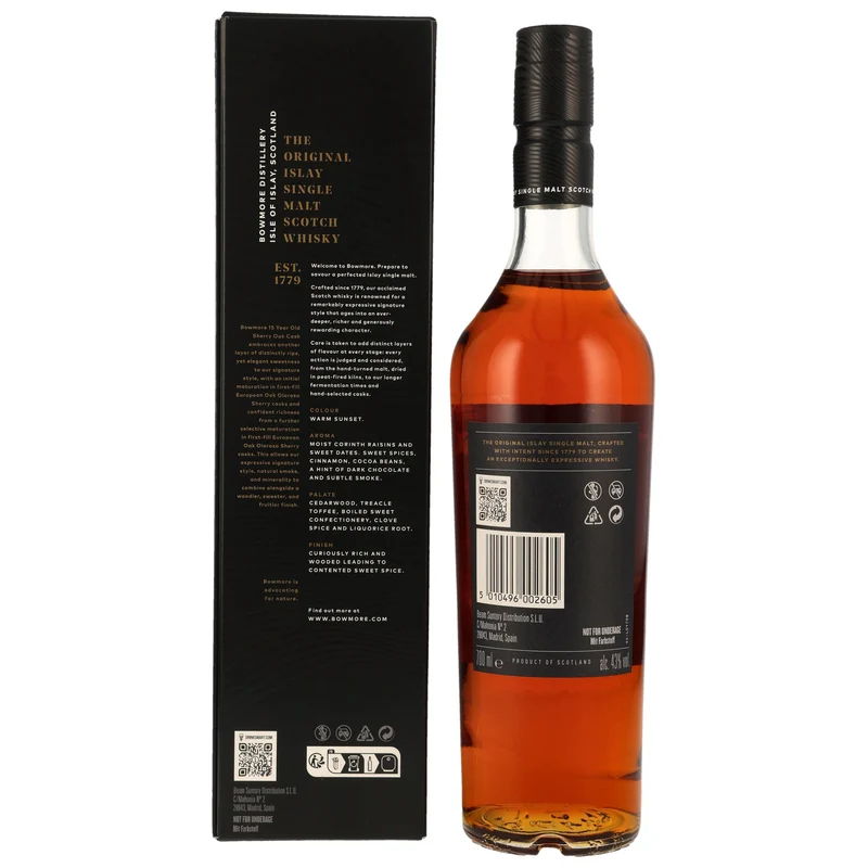 BOWMORE - 15 Jahre Sherry Cask - 43% Vol.