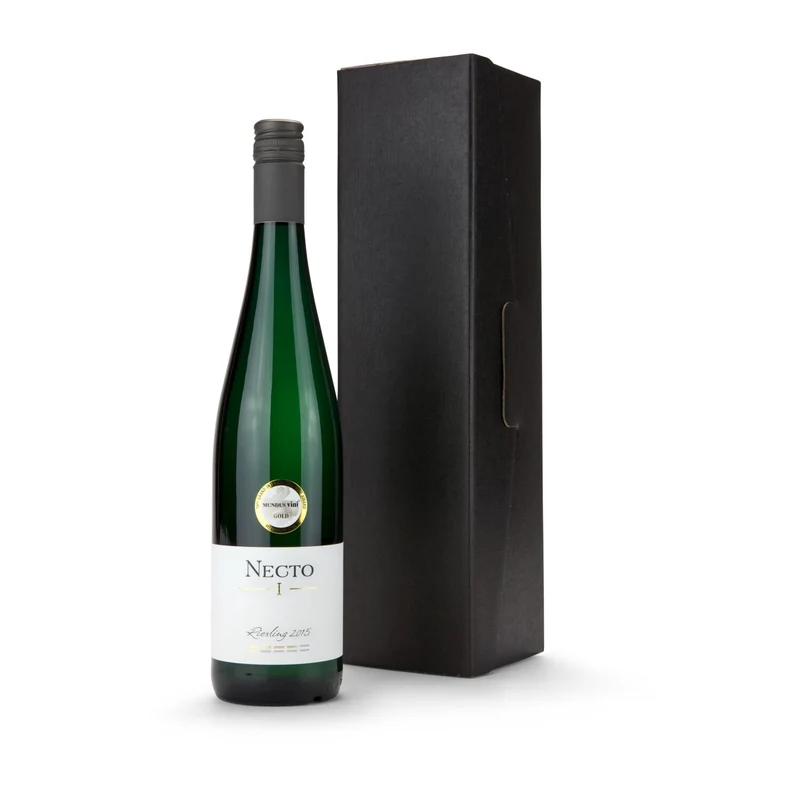 Weißwein im schwarzen Geschenkkarton – Getränke-Geschenkset