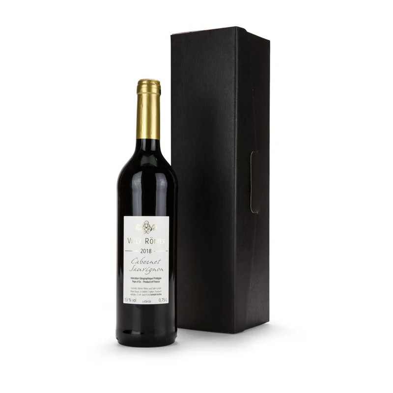 Rotwein im schwarzen Geschenkkarton – Getränke-Geschenkset