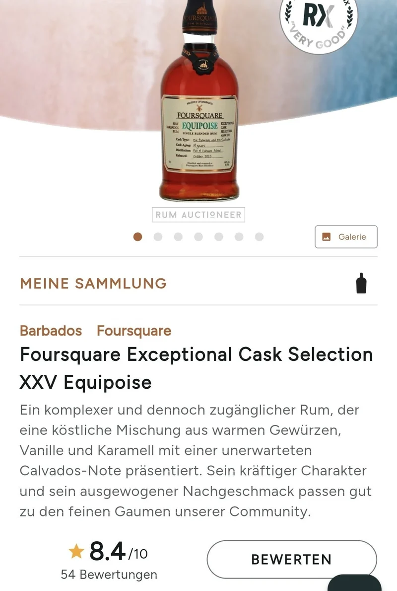 Foursquare Equipoise 2009 Barbados #20 ecs Rum Calvados cask strength 61% vol. 0,7l