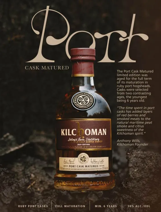 Kilchoman 2018 Ruby Port Cask Vollreifung 2024 Edition 0.7l 50% scotch whisky limitiert matured