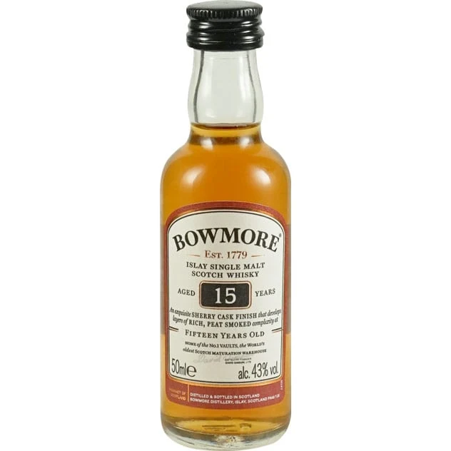 Bowmore Scotch Single Malt 15 Jahre 50 ml Miniatur (B-Ware)