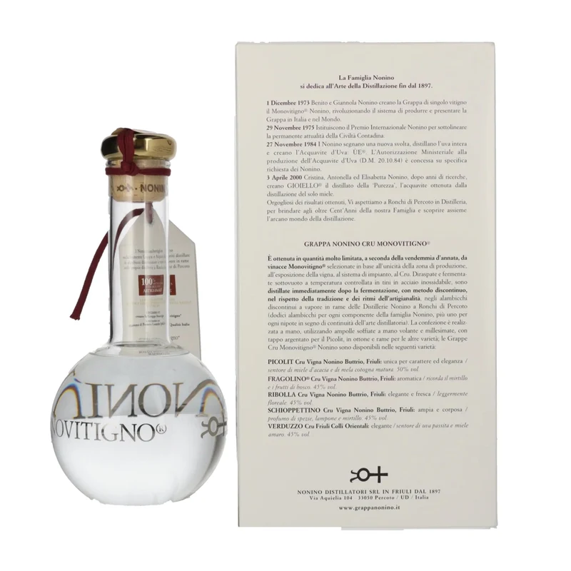 Nonino Grappa Cru Monovitigno Fragolino 45% Vol. 0,5l in Geschenkbox