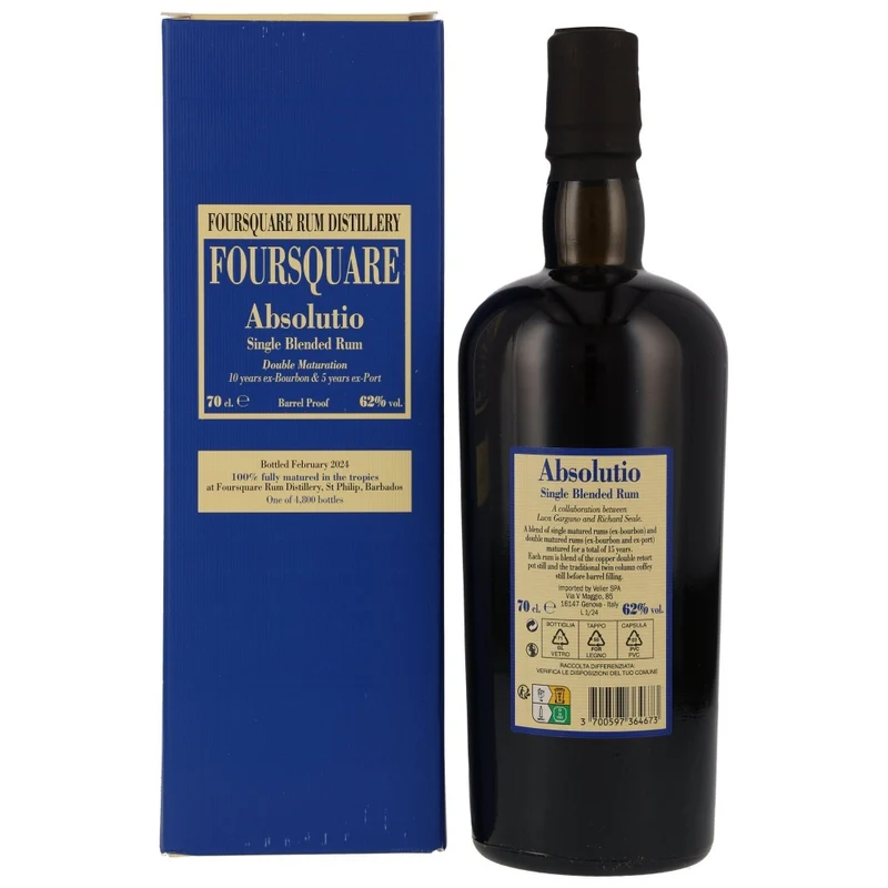 Foursquare Absolutio 15 Jahre Single Blended Rum 62% 0,7l