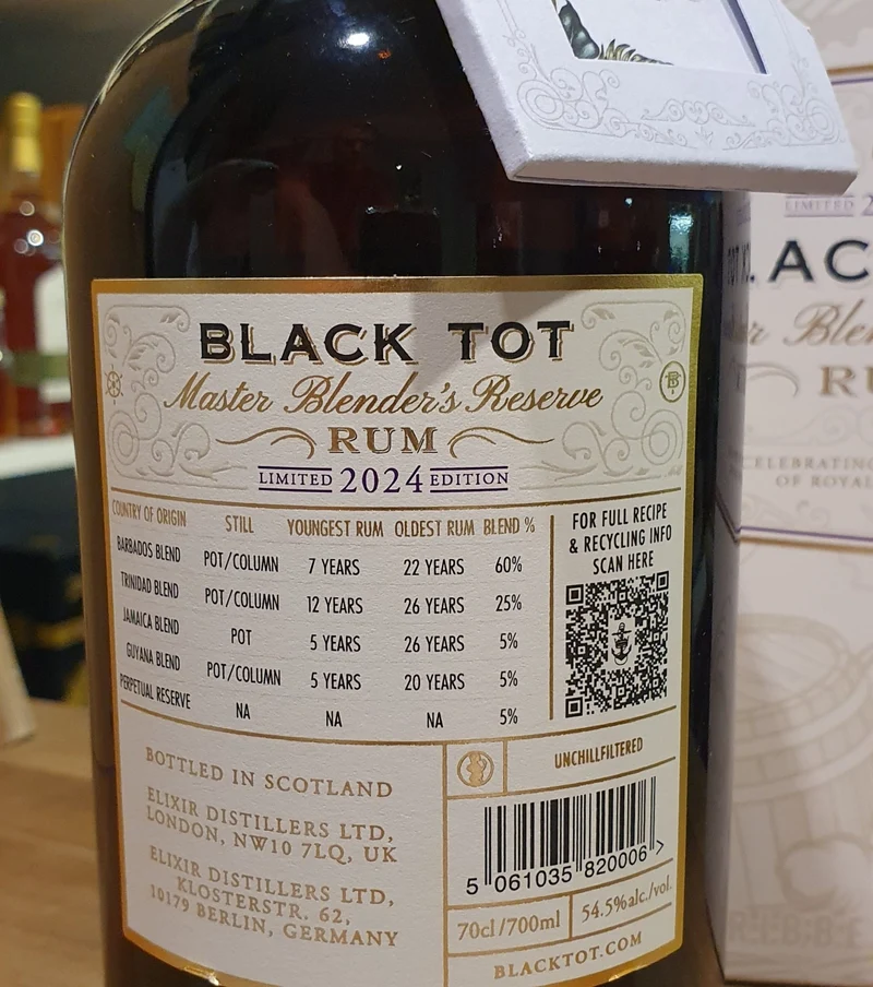 X Black Tot Master Blender’s Reserve 2024 Rum Limited CARONI Edition 54,5 %vol. 0,7L Rum blend