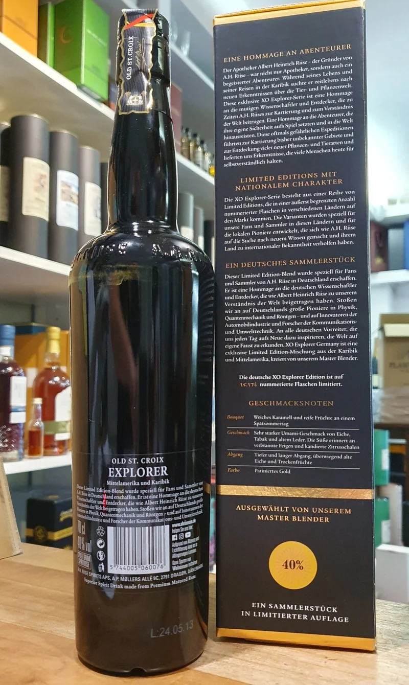 A.H.Riise Old st.croix Explorer Germany 2024 0,7l 40% vol. Rum limited