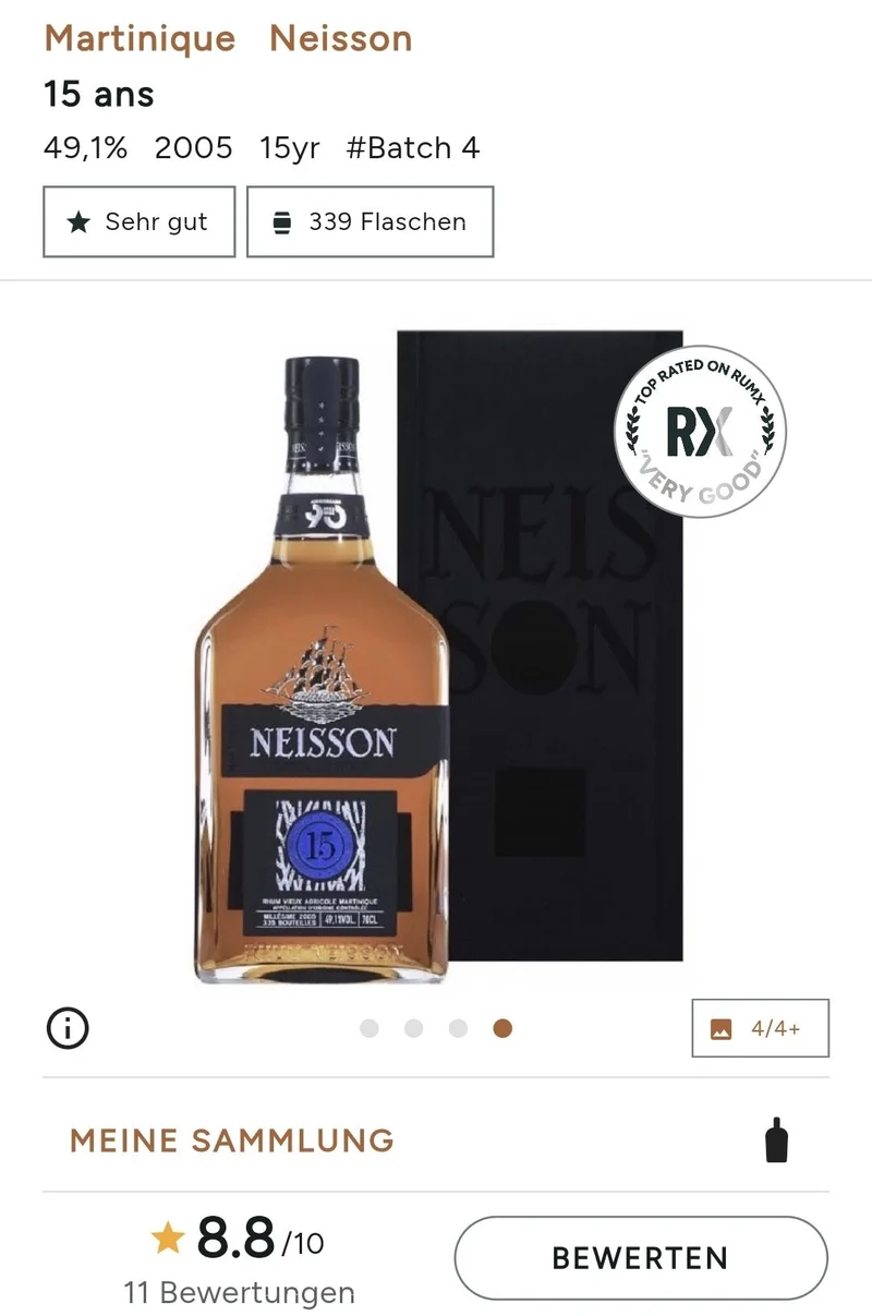 Neisson 15 y Vieux 2005 D'âge 49,1% vol. 0,7l in GP Rum Agricole Rhum Martinique AOC
