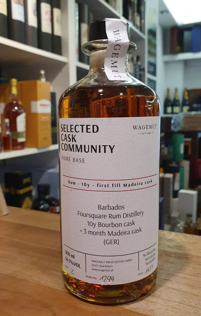 X Wagemut Foursquare 10y SCC Madeira Home base Single Cask 2023 Cask Strength Rum 0,5l 54,7%vol.