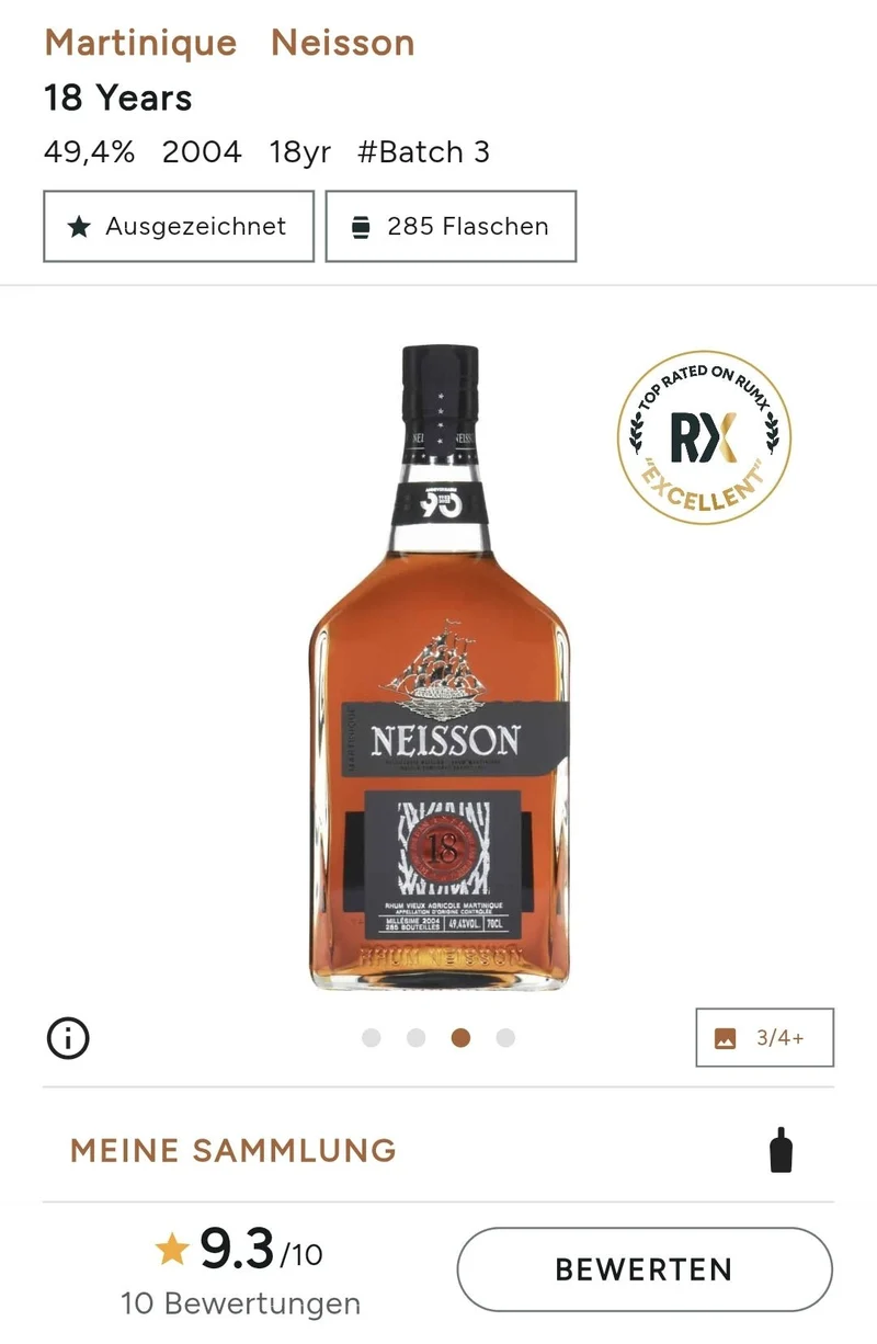 Neisson 18 y Vieux 2004 D'âge 49,4% vol. 0,7l in GP Rum Agricole Rhum Martinique AOC