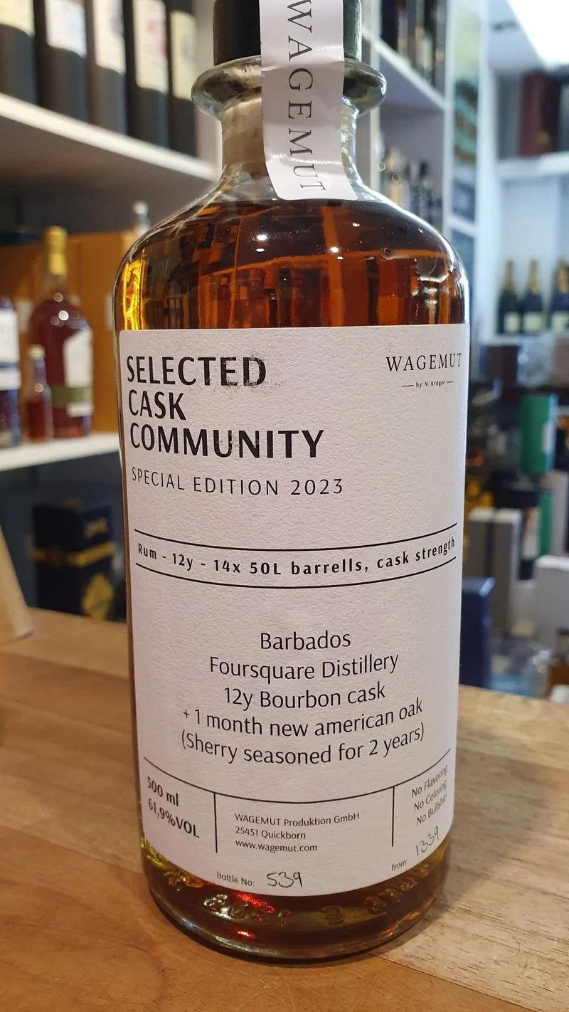 X Wagemut Foursquare 12y SCC PX Single Cask 2023 Cask Strength Barbados Rum 0,5l 61,9%vol.