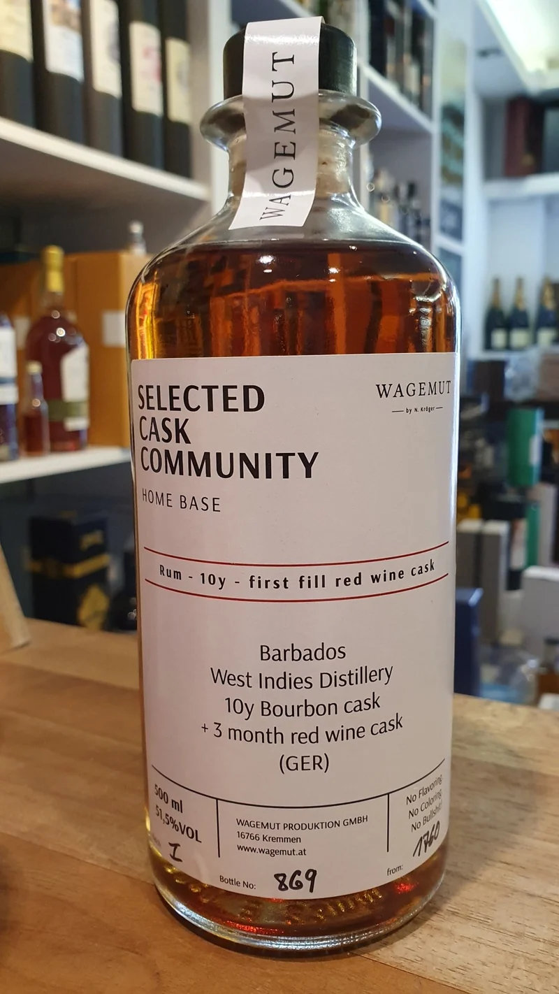 X Wagemut West indies 10y SCC PX Single Cask 2021 Cask Strength Barbados Rum 0,5l 51,5%vol. Home base