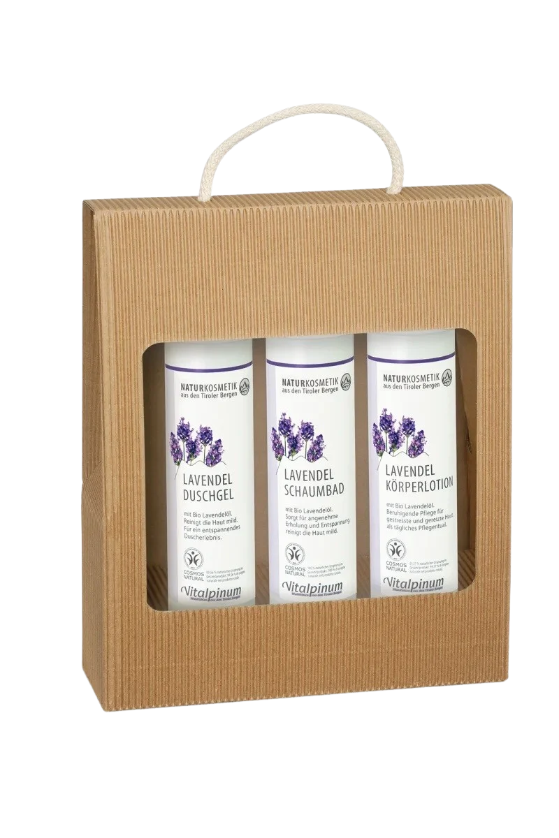 Unterweger Lavendel Geschenkbox – Naturkosmetik mit ätherischem Lavendelöl für entspannende Pflege & beruhigenden Duft