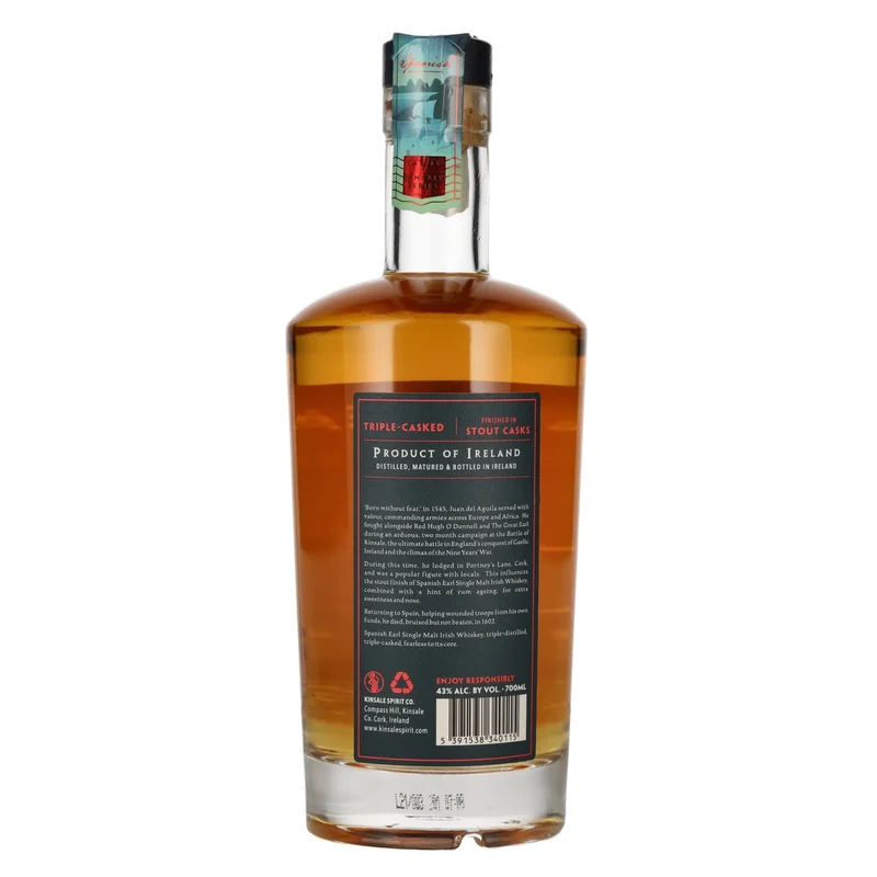 Kinsale SPANISH EARL Single Malt Irish Whiskey 43% Vol. 0,7l