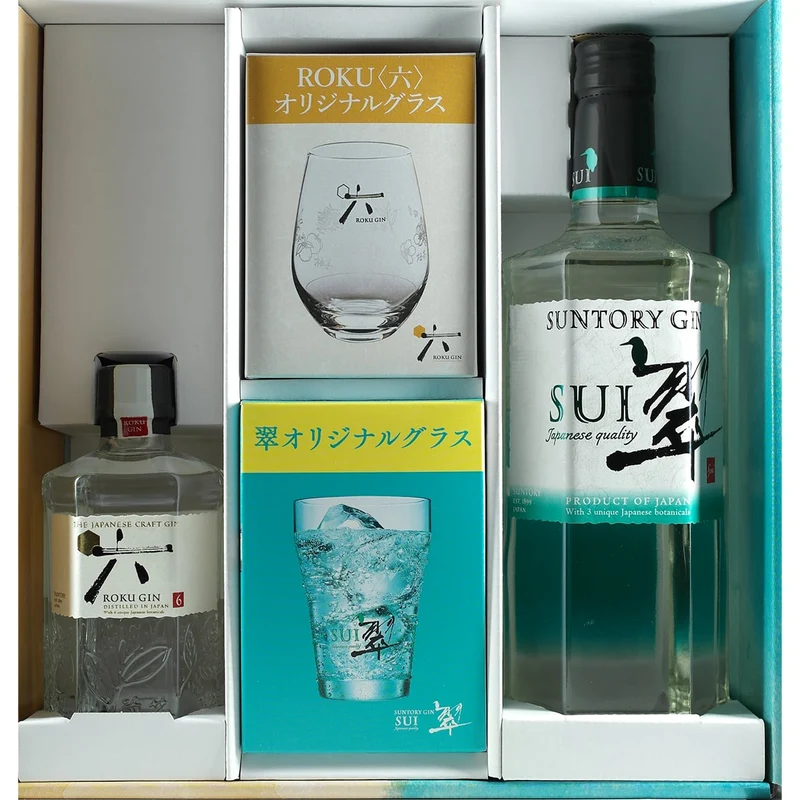 Suntory Gin Sui & Suntory Roku Gin Geschenkset + 2 Glässer