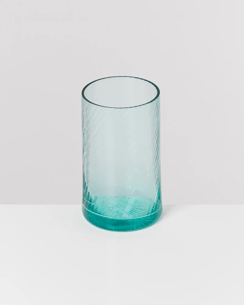 Leiria Glas klein riffled grün 4er-Set