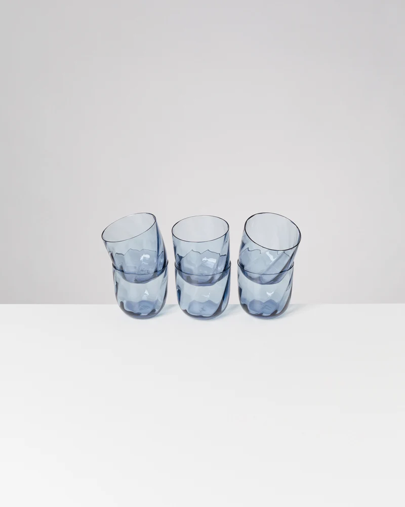 Calma Glas klein swirl blau 6er-Set