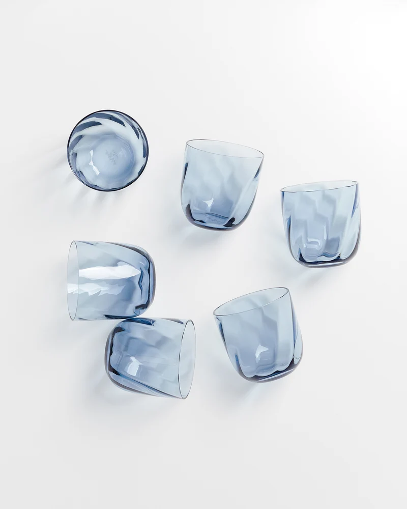 Calma Glas klein swirl blau 6er-Set