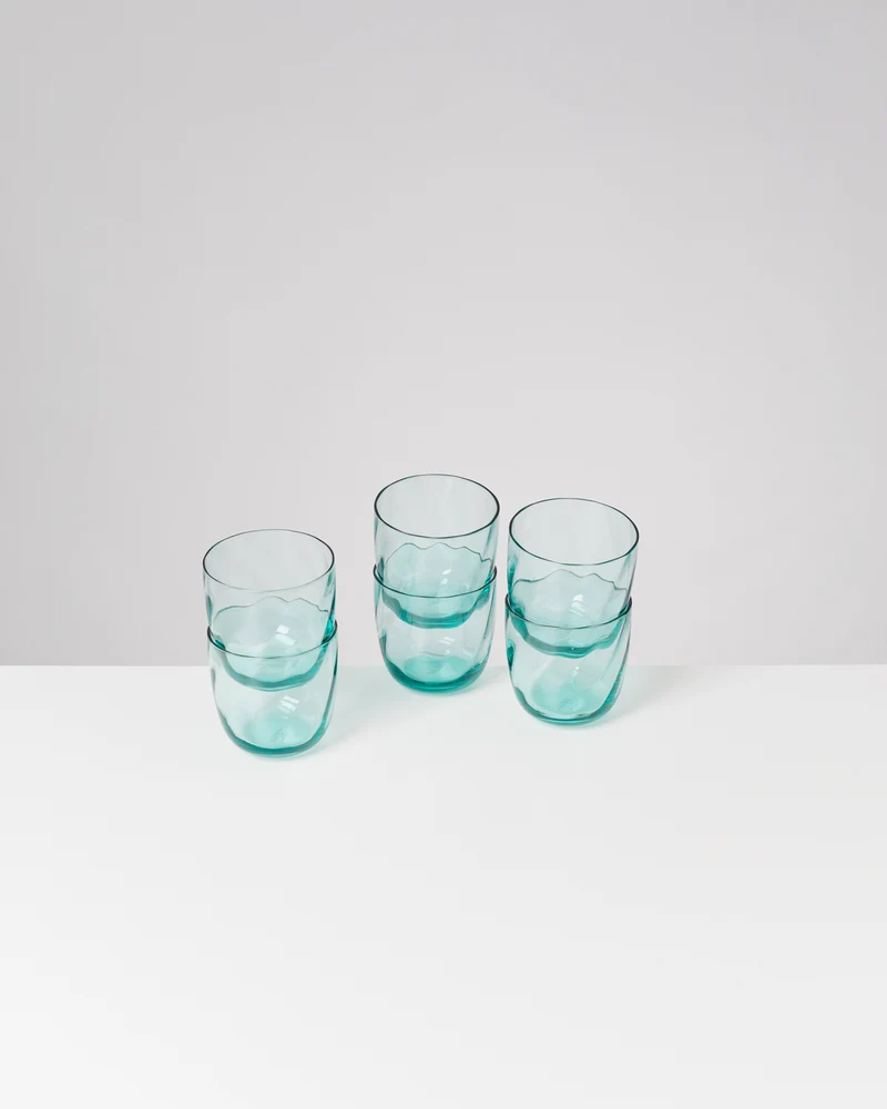 Calma Glas klein swirl grün 6er-Set