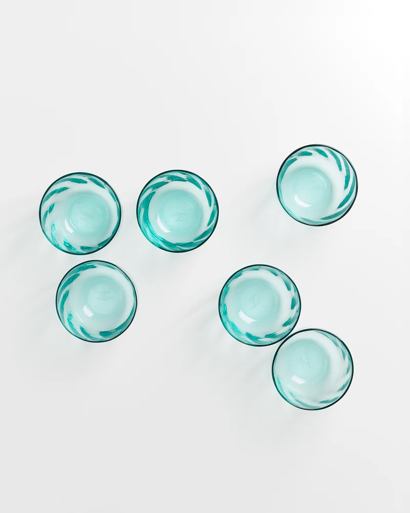 Calma Glas klein swirl grün 6er-Set