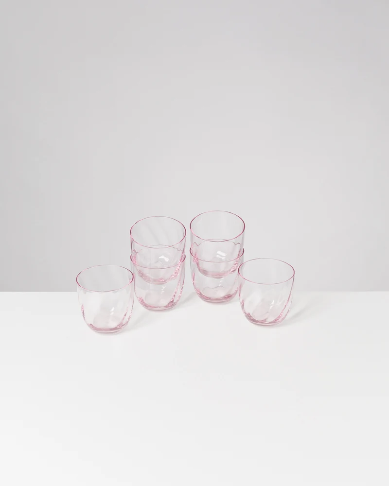 Calma Glas klein swirl rosé 6er-Set
