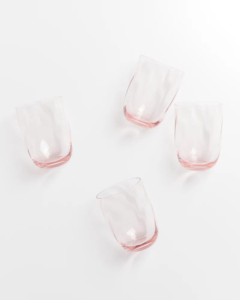 Calma Glas groß swirl rosé 4er-Set