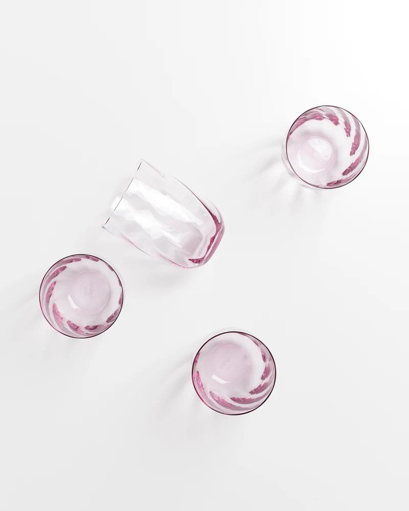 Calma Glas groß swirl lila 4er-Set