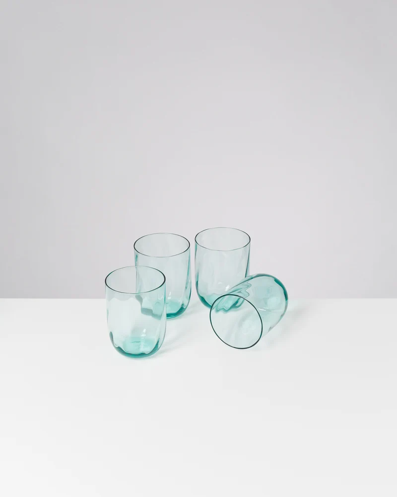 Calma Glas groß swirl grün 4er-Set