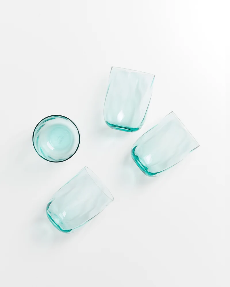 Calma Glas groß swirl grün 4er-Set