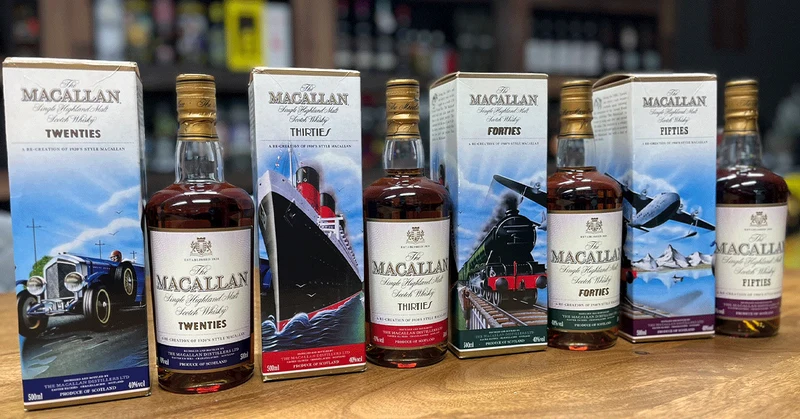Macallan Travel Serie - Twenties, Thirties, Fourties und Fifties - 4 x 0,5l