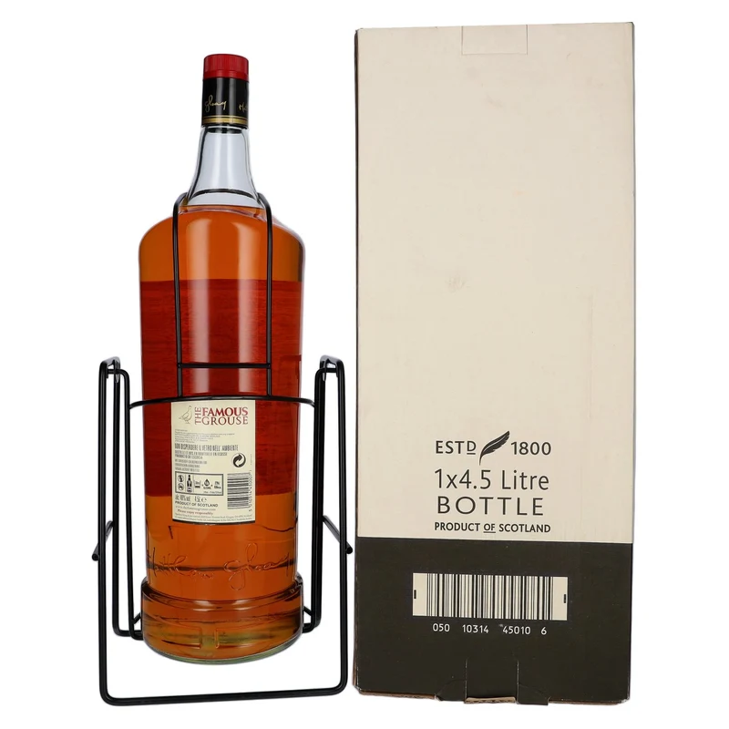 The Famous Grouse Blended Scotch Whisky 40% Vol. 4,5l in Geschenkbox mit Schwenkständer