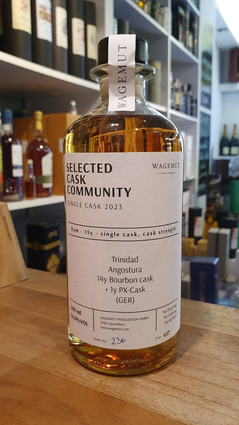 X Wagemut Trinidad TDL 15y SCC PX Single Cask 2023 Cask Strength Angostura Rum 0,5l 62,8%vol.