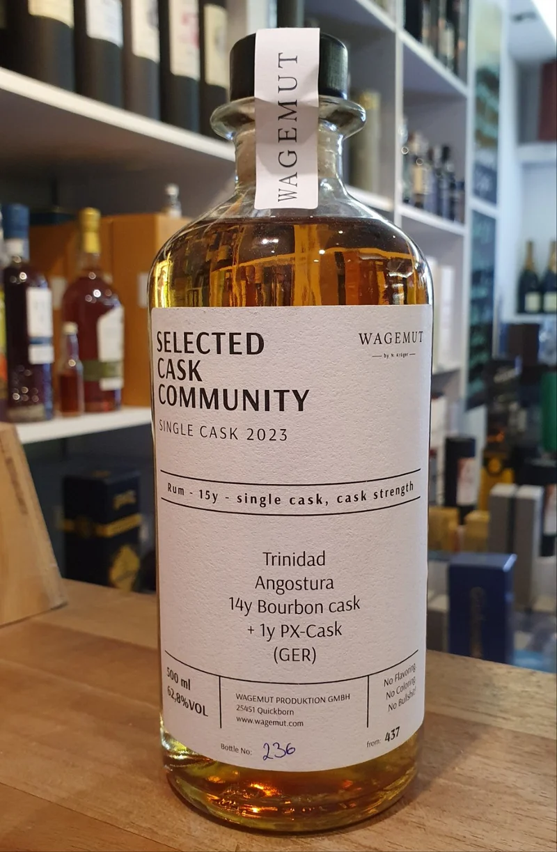 X Wagemut Trinidad TDL 15y SCC PX Single Cask 2023 Cask Strength Angostura Rum 0,5l 62,8%vol.