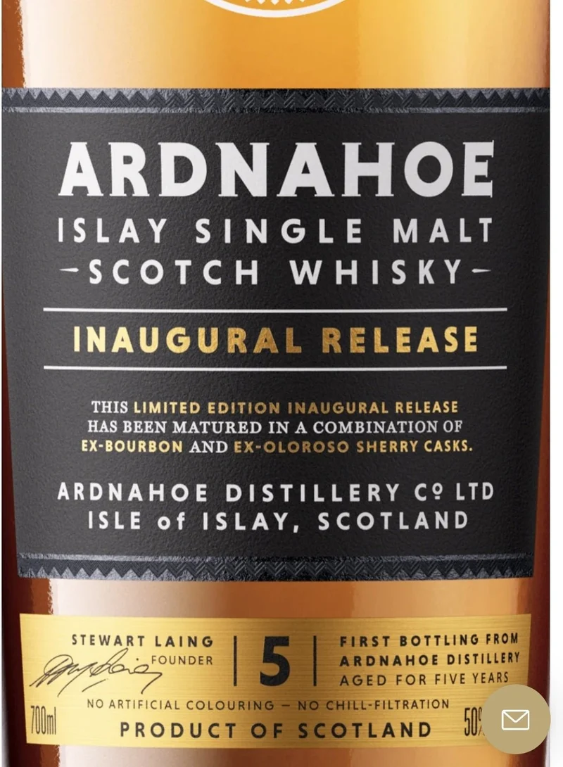 Ardnahoe INAUGURAL first Release islay 5y GP whisky 0,7l 50 % vol.