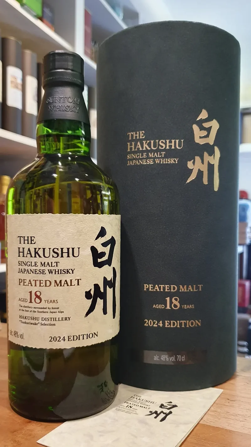 Hakushu 2024 18y Peated Malt Tsukuriwake Whisky Suntory Pure malt Japan 0,7l Fl 48 % vol.