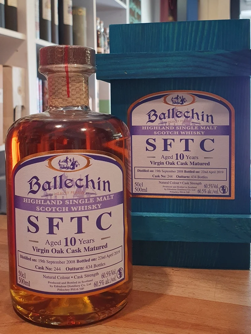 X Ballechin SFTC 2008 Virgin 10 2019 0,5l Fl 60,5%vol. Highland whisky #244 Holzbox