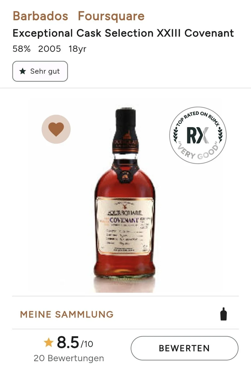 Foursquare Covenant 2005 Barbados #14 cask strength 58% vol. 0,7l ecs Rum