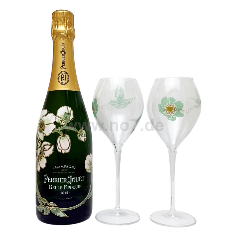 Belle Epoque Fleur de Champagne Set mit 2 Gläsern - Perrier Jouet 0,75