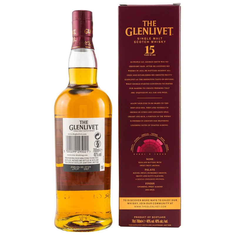 GLENLIVET - 15 Jahre - 40% Vol.