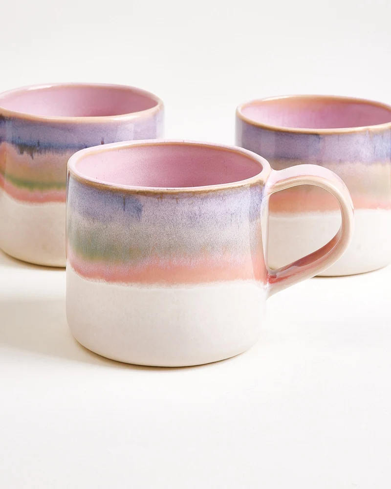 Nódoa Tasse groß dipped rosa blau 6er-Set
