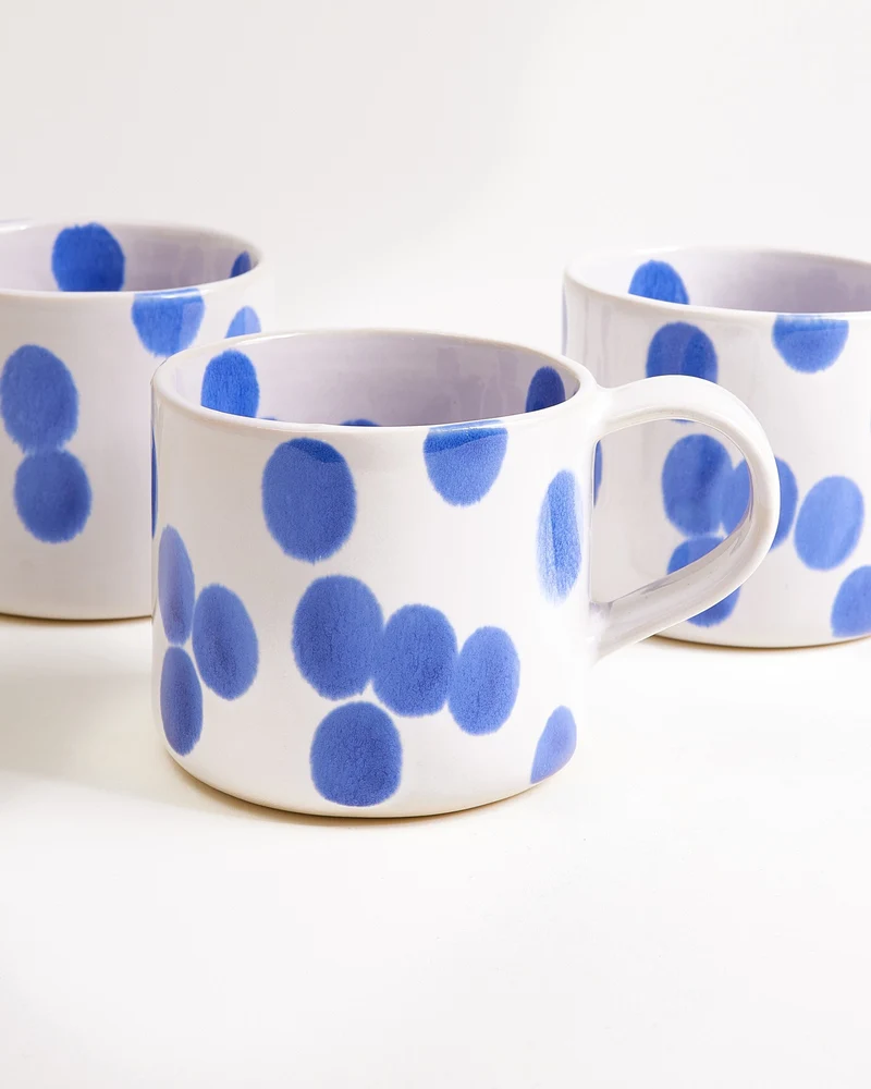 Nódoa Tasse groß gepunktet blau 6er-Set
