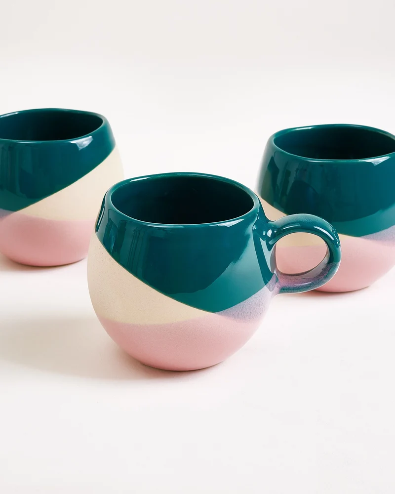 Bica Tasse klein dunkelgrün sand rosa