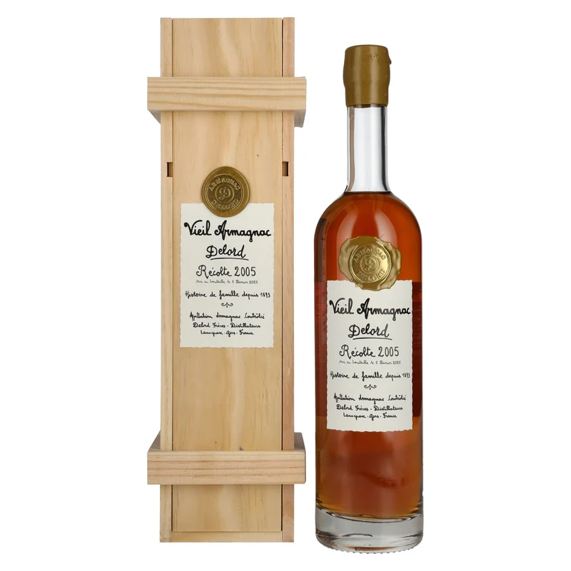 Vieil Armagnac Delord Vintage Récolte 2005 40% Vol. 0,7l in Holzkiste
