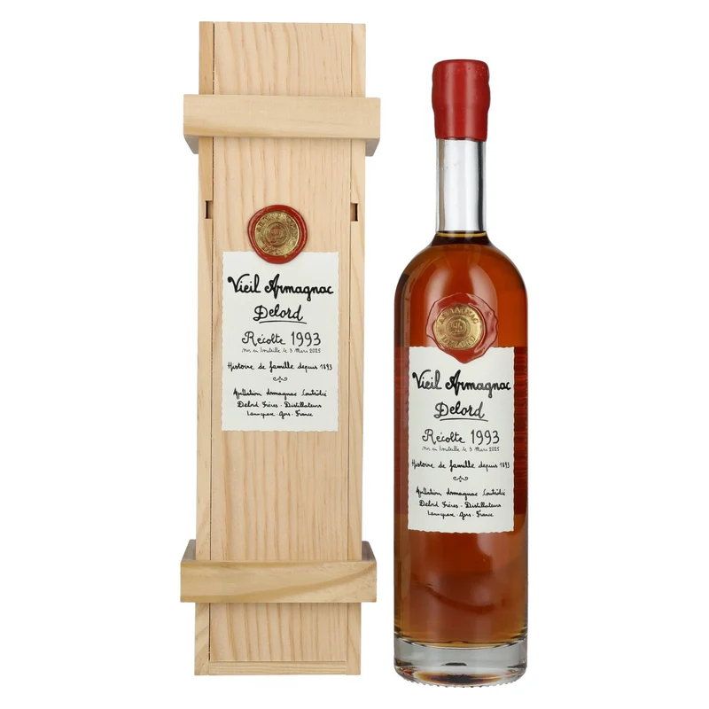 Vieil Armagnac Delord Vintage Récolte 1993 40% Vol. 0,7l in Holzkiste