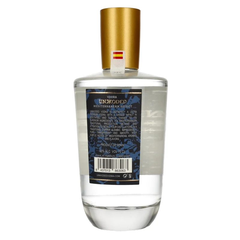 Unkkoded Mediterranean Select Vodka 40% Vol. 0,7l