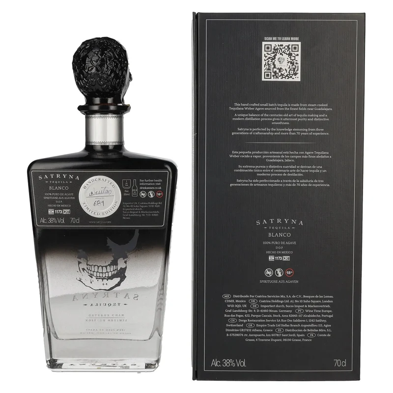 Satryna Blanco Tequila 100% Puro De Agave 38% Vol. 0,7l in Geschenkbox