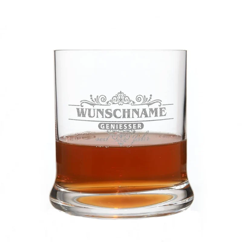 graviertes Whiskyglas Geniesser Limited mit Name und Geburtsjahr
