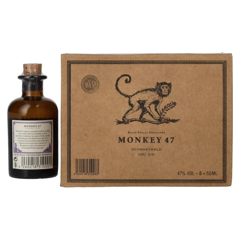 Monkey 47 Schwarzwald Dry Gin 47% Vol. 6x0,05l