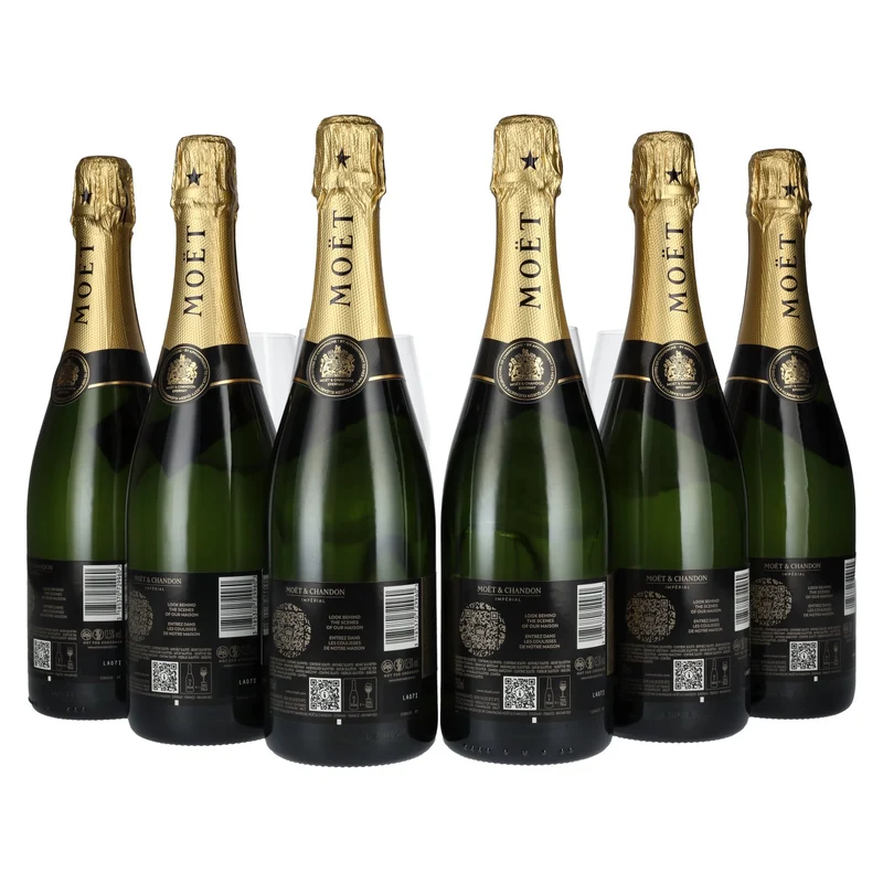 Moët & Chandon Champagne IMPÉRIAL Brut 12,5% Vol. 6x0,75l in Geschenkbox mit 6 Gläsern